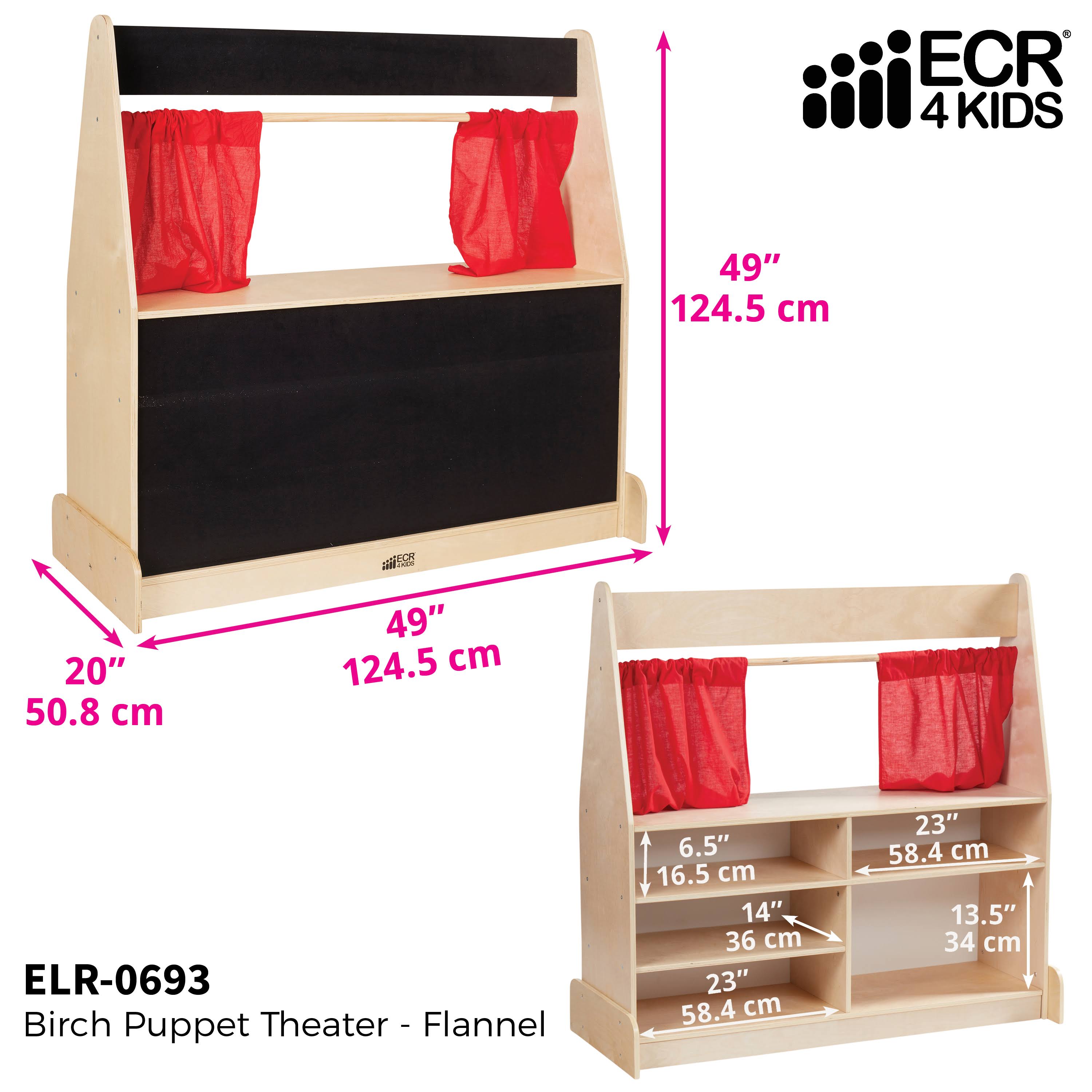 ECR4Kids - Puppet Theater - Flannel - black, wood