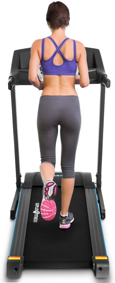 Goplus 2.25HP Electric Folding Treadmill with Incline, Walking Running Jogging Fitness Machine with Blue Backlit LCD Display for Home & Gym Cardio Fitness