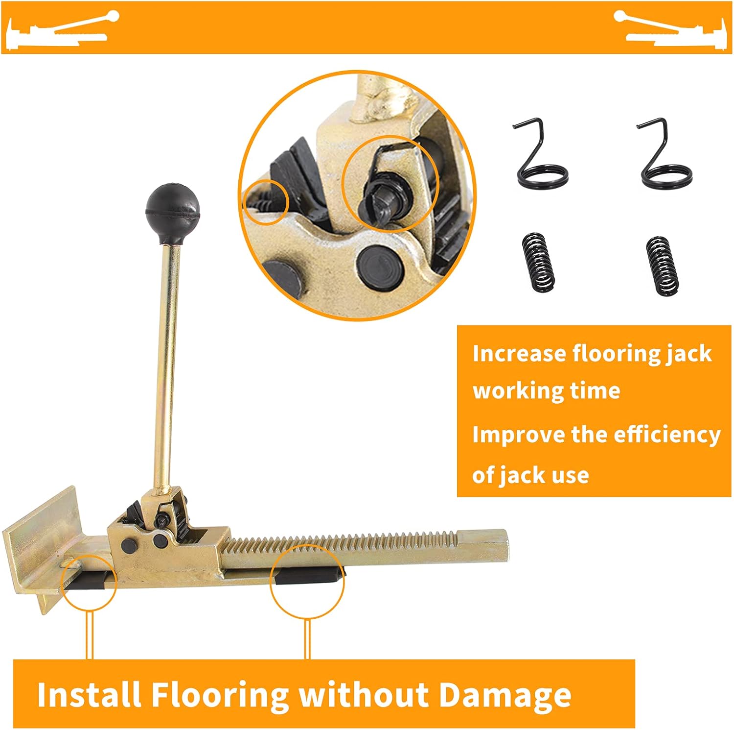 Flooring Jack Board Installation Tools - Professional Hardwood Power Flooring Jack Positioning Hand Tool for Installing