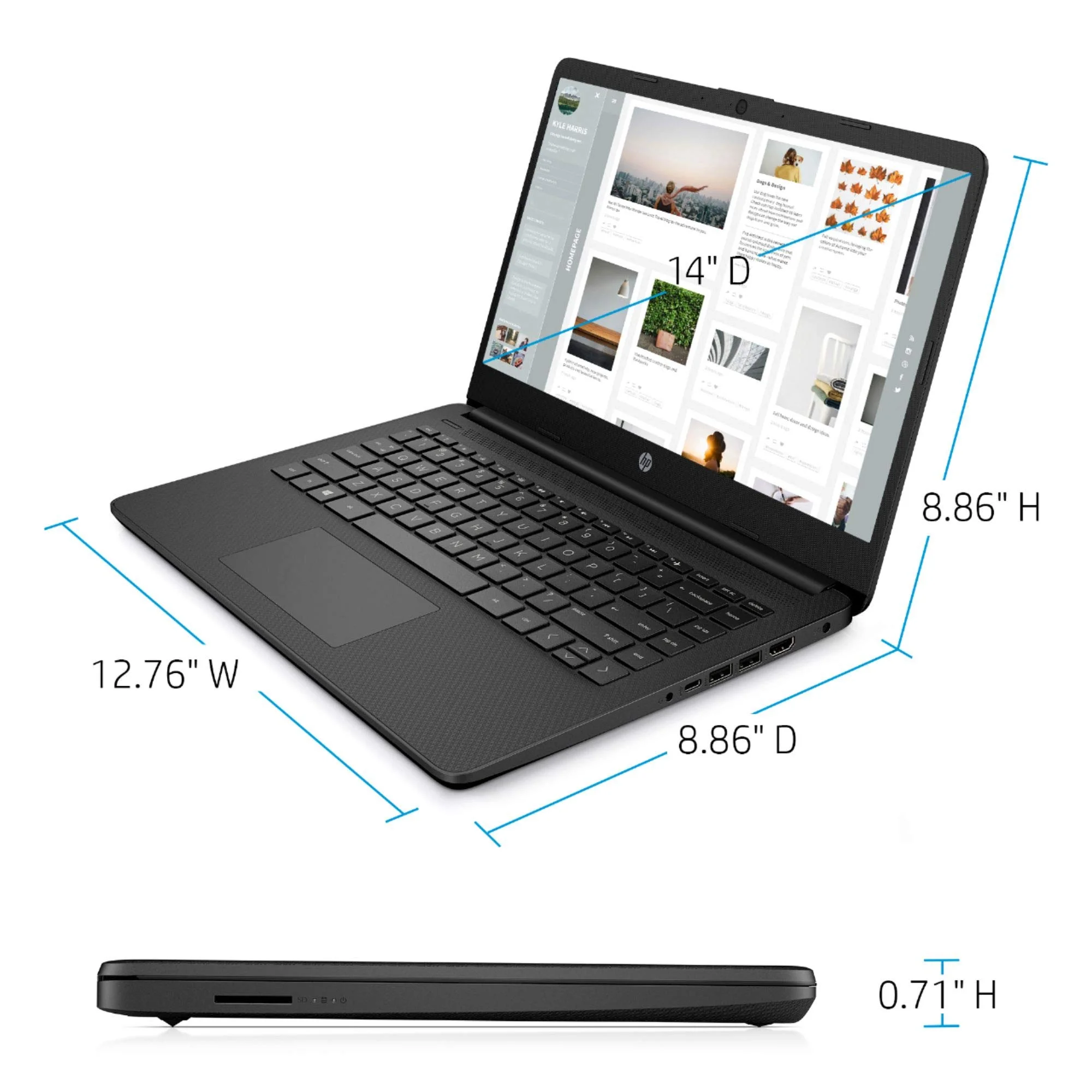 HP Pavilion 14" HD Laptop Computer, AMD Athlon Silver 3050U up to 3.2 GHz (Beats i3-7100U), 16GB DDR4, 1TB SSD, Webcam, USB-C, HDMI, Bluetooth, Black, Windows 10 S, TiTac Accessory