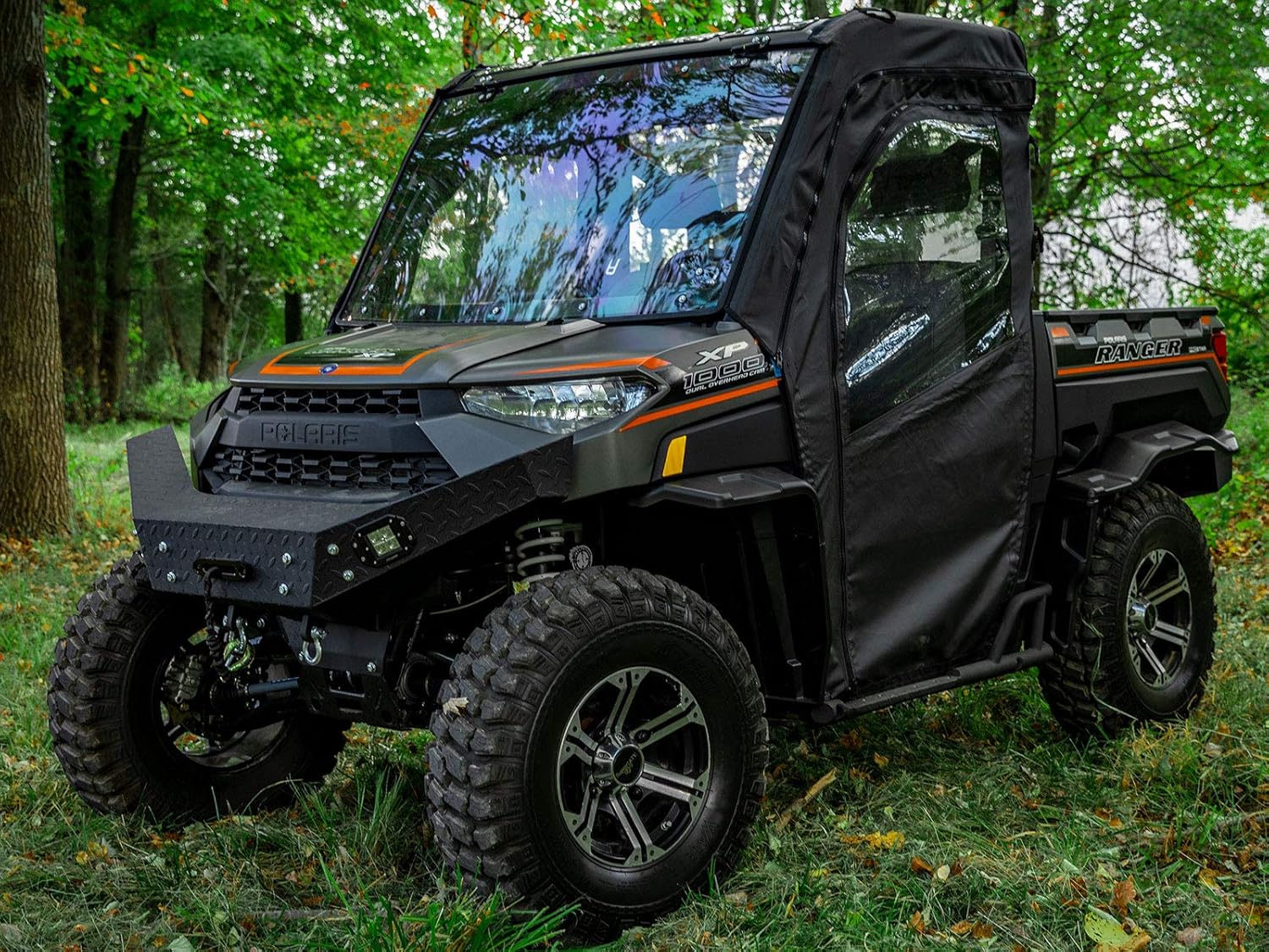 SuperATV Soft Cab Enclosure Doors for Polaris Ranger XP 900 (See Fitment) - 1 Pair of Front Doors - Resistant to Punctures and Tears - Protection from UV-Rays - Waterproof - Doors Unzip and Buckle