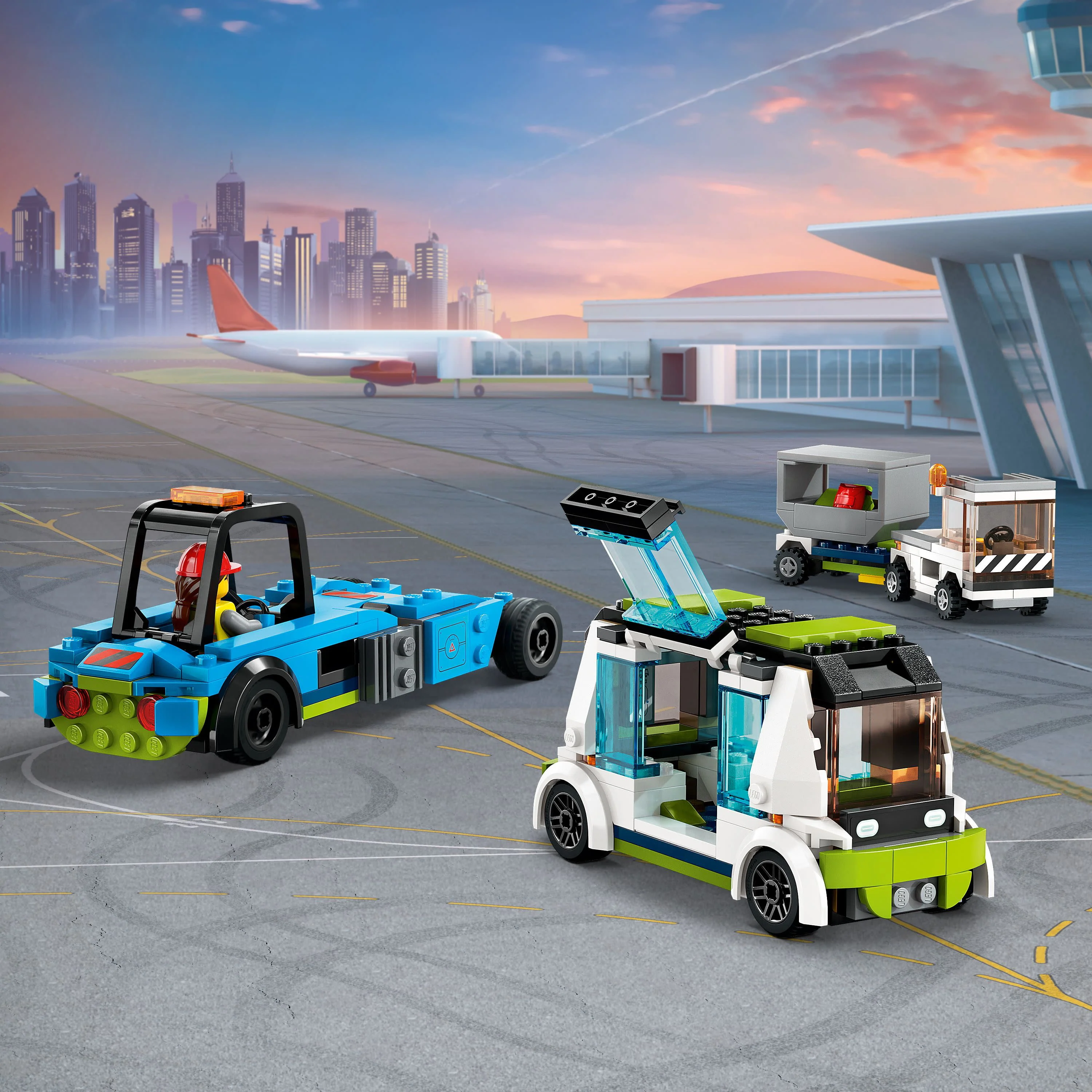 LEGO City Passenger Airplane 60367 Building Toy Set; Fun Airplane STEM Toy for Kids with a Large Airplane, Passenger Bus, Luggage truck, Container Loader, and 9 Minifigures
