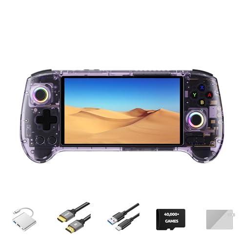 RG557 Handheld Retro Gaming Console 33 Emulators 42K+ Preloaded Games 5.48” AMOLED Display Android 14 8K TV Output Portable Video Game Console for Kids & Adults (White 512G)