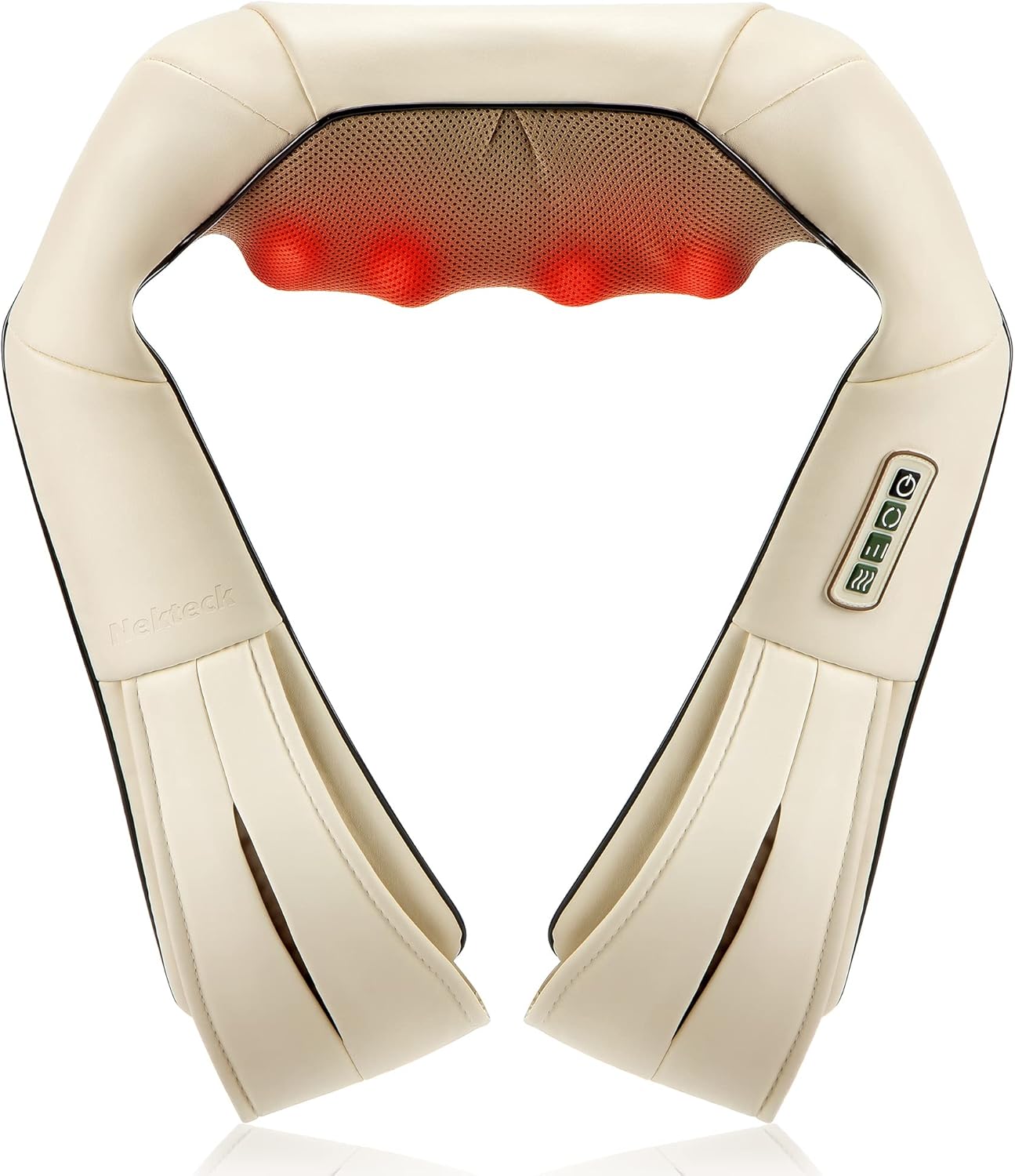 Shiatsu Neck and Back Massager with Soothing Heat, Nekteck Electric Deep Tissue 3D Kneading Massage Pillow for Shoulder, Leg, Body Muscle Pain Relief, Home, Office, and Car Use