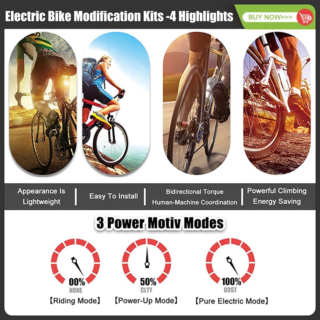 36V/48V - 250W/350W/500W Electric Bicycle Motor Kit, Front Wheel E-Bike Conversion Kit, Dual Mode Controller(32Km/H),48V/500W-26