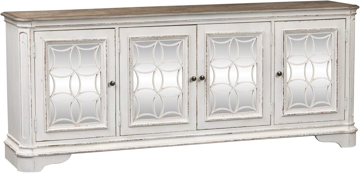 Liberty Furniture INDUSTRIES Magnolia Manor, 84" TV Console, Antique White