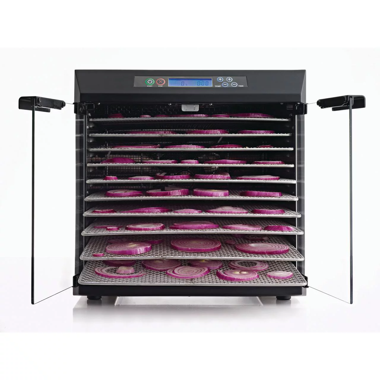 Excalibur 600W Stainless Steel 10 Tray Commercial Food Dehydrator with Adjustable Temperature Control and Two 99-Hour Timers