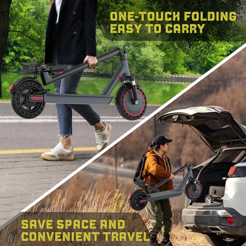 E Scooter for Adults 19-22 MPH 350/500W Motor 281/441Wh Battery,8.5"/10" Tires,Motorized Scooter Up to 22 Miles Range, Foldable Scooter with Double Shock Absorption/Bearing 265 LBS/APP Control