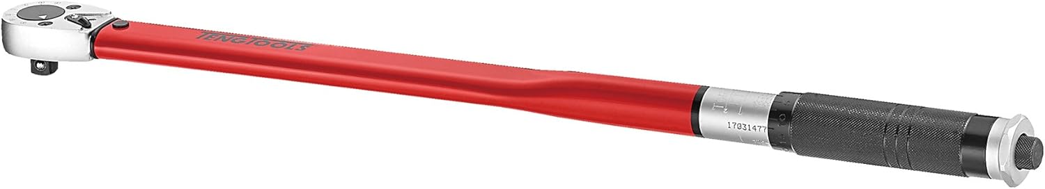 Teng Tools 1/2 Inch Drive Torque Wrench 50 - 250ft-lb - 1292UAGE4,Red