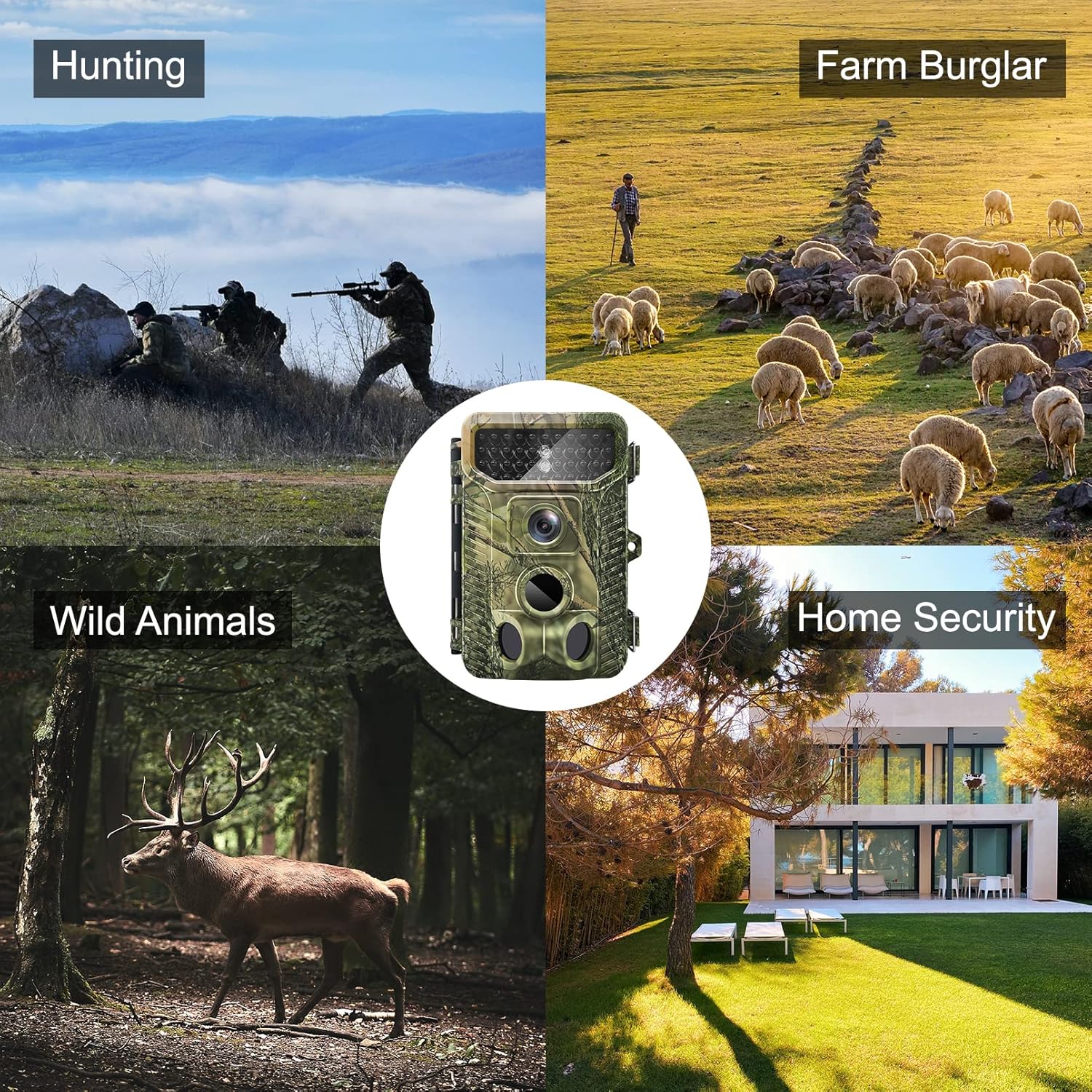 4K 32MP Trail Camera, 0.1s Trigger Motion Activated Game Hunting Camera with Night Vision 80ft No Glow Infrared, IP66 Waterproof Deer Wildlife Monitor Trail Cam, 120&deg; Wide View