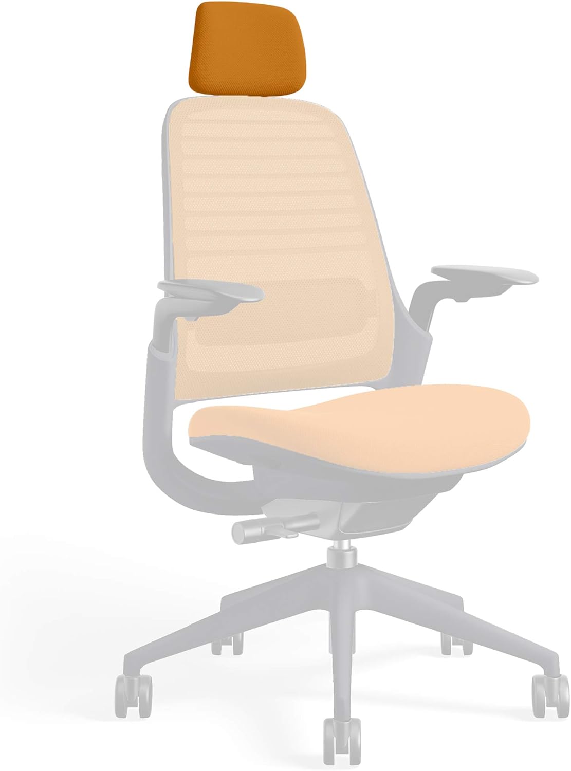 Headrest for Series 1 Task Chair by Steelcase | Black Frame, 3D Microknit Fabric | Add-On Part Only (Malt)