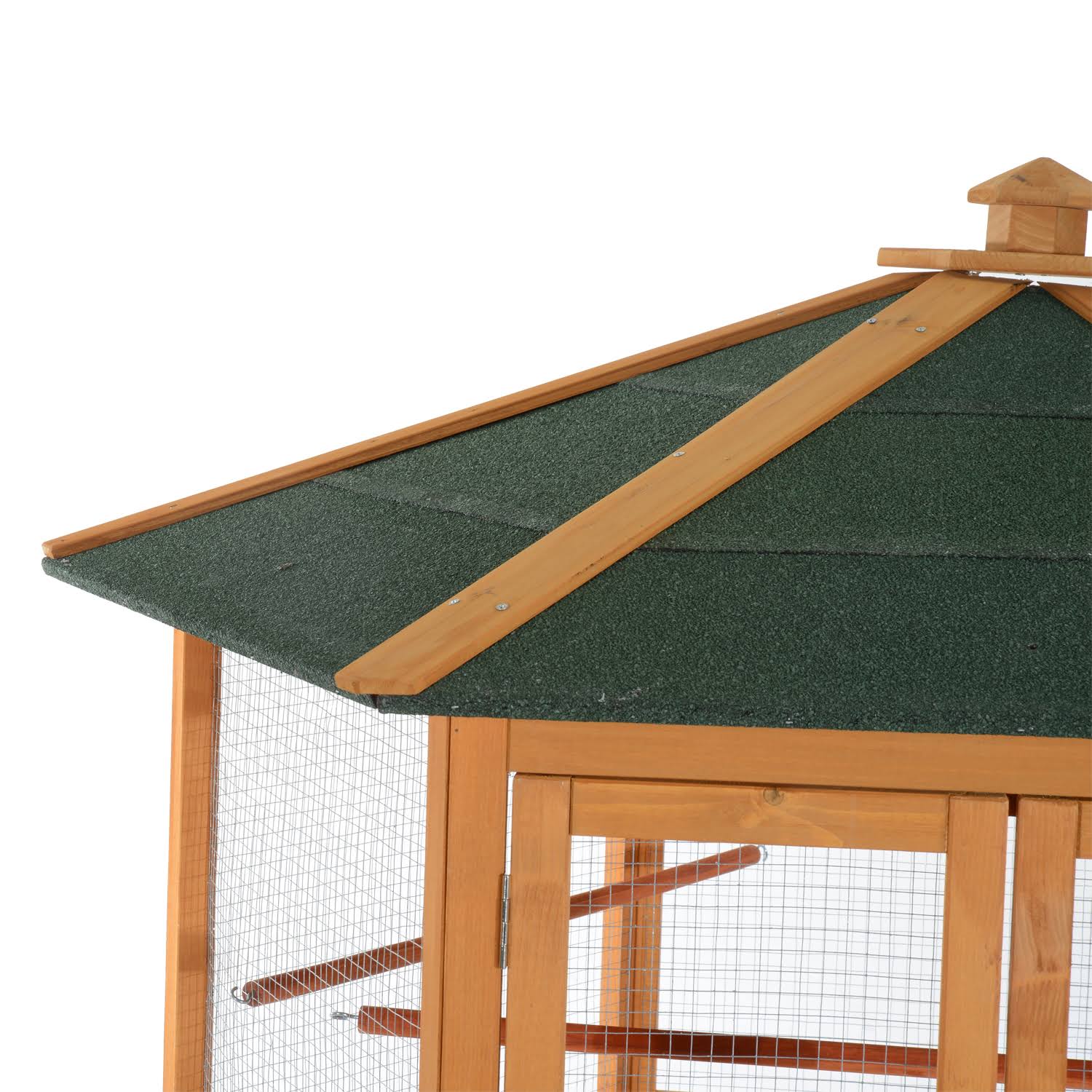 Pawhut Hexagonal Outdoor Aviary Bird Cage, Brown