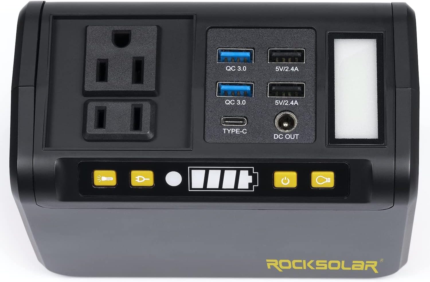 ROCKSOLAR 80W Power Bank Charger and 30W Solar Panel - Portable Small Energy Storage Power Generator Kit and 12V Foldable Solar Panel with AC/12V DC/USB Outlet for Backup Power, Camping, Emergency