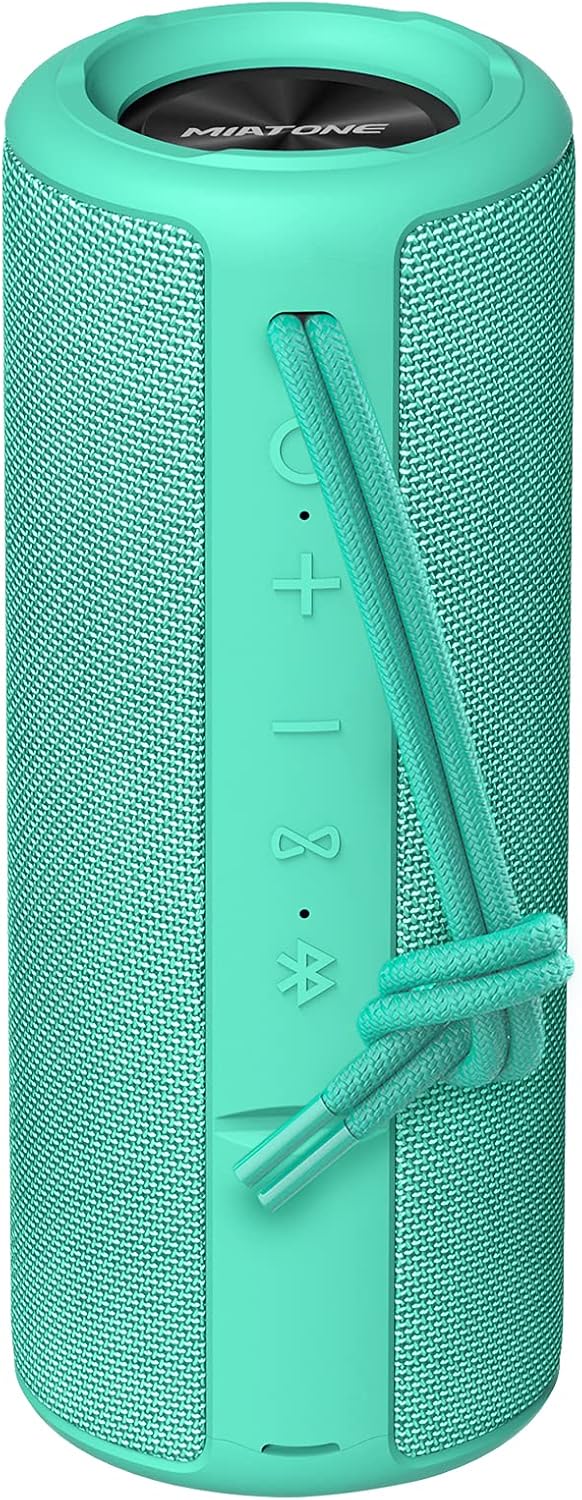 MIATONE Outdoor Portable Bluetooth Speakers Waterproof Wireless Speaker for Camping (Black)