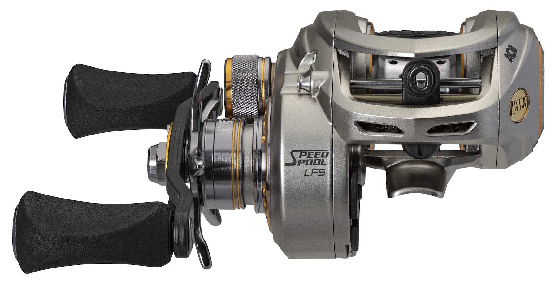 Lew's Tournament Lite LFS Baitcast Fishing Reel, Left-Hand Retrieve, Silver