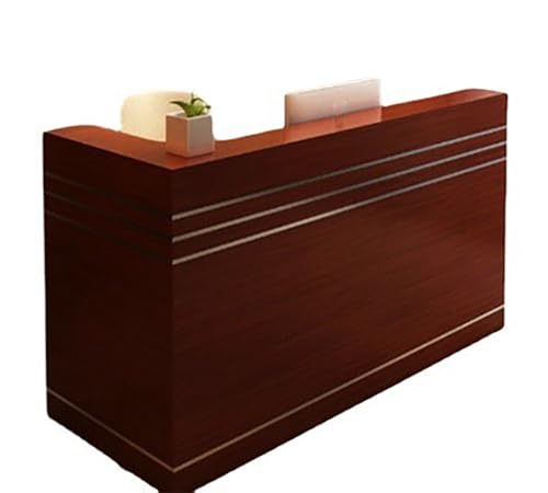Reception desk with counter, front desk reception counter Retail counter with Display Shelf & Drawers for Office Hotels,Reception Room Office Boutique Lobby，Checkout Office (Wood right,39.4in)