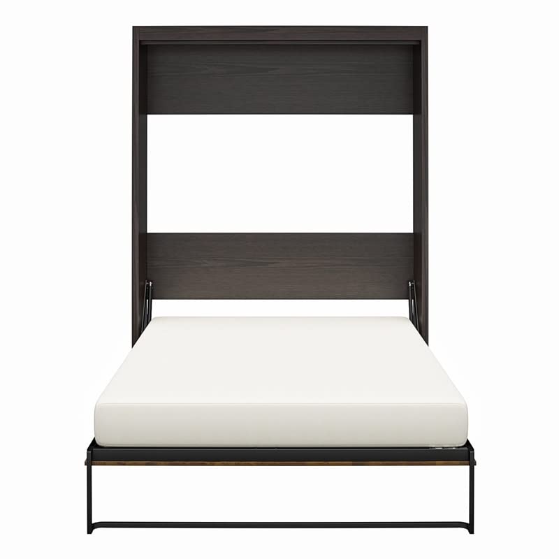 Signature Sleep Queen Murphy Wall Bed with Memory Foam Mattress in Ivory Oak