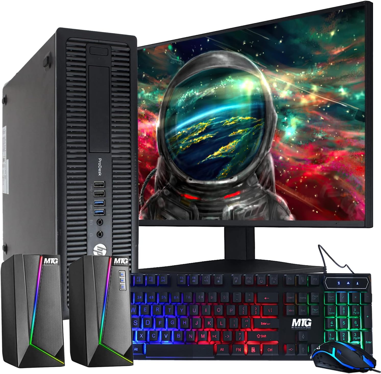 HP Elite 800G1 Desktop Computer PC, Intel Core i7 4th Gen Processor, 16GB RAM, 1TB HDD, MTG New 22 inch Monitor, RGB Speaker and Keyboard Mouse, WiFi Windows 10 Pro 64-Bit (Renewed)