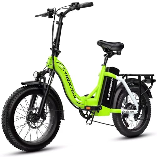 1000W Folding Electric Bike, 48V 20.8AH Large Removable Battery E-Bike, 30+MPH, 80 Miles Max Range, 20" Fat Tire Electric Bike for Adults, Adult Electric Bicycles for Commute