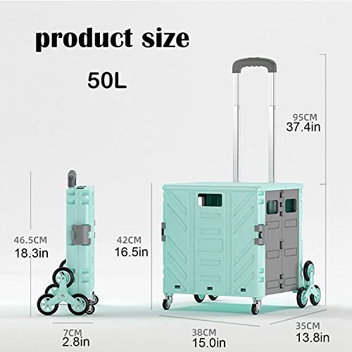 shopping cart foldable shopping trolley Foldable Shopping Trolley,For Groceries Teacher Crate Foldable Utility Cart With Lid And 8 Wheels Stair Climbing Collapsible Storage Cart For Office Shopping C