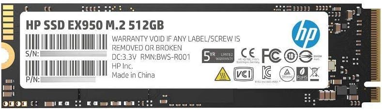 HP EX950 M.2 2TB PCIe 3.1 x4 NVMe 3D TLC NAND Internal Solid State Drive (SSD) 5MS24AA#ABC