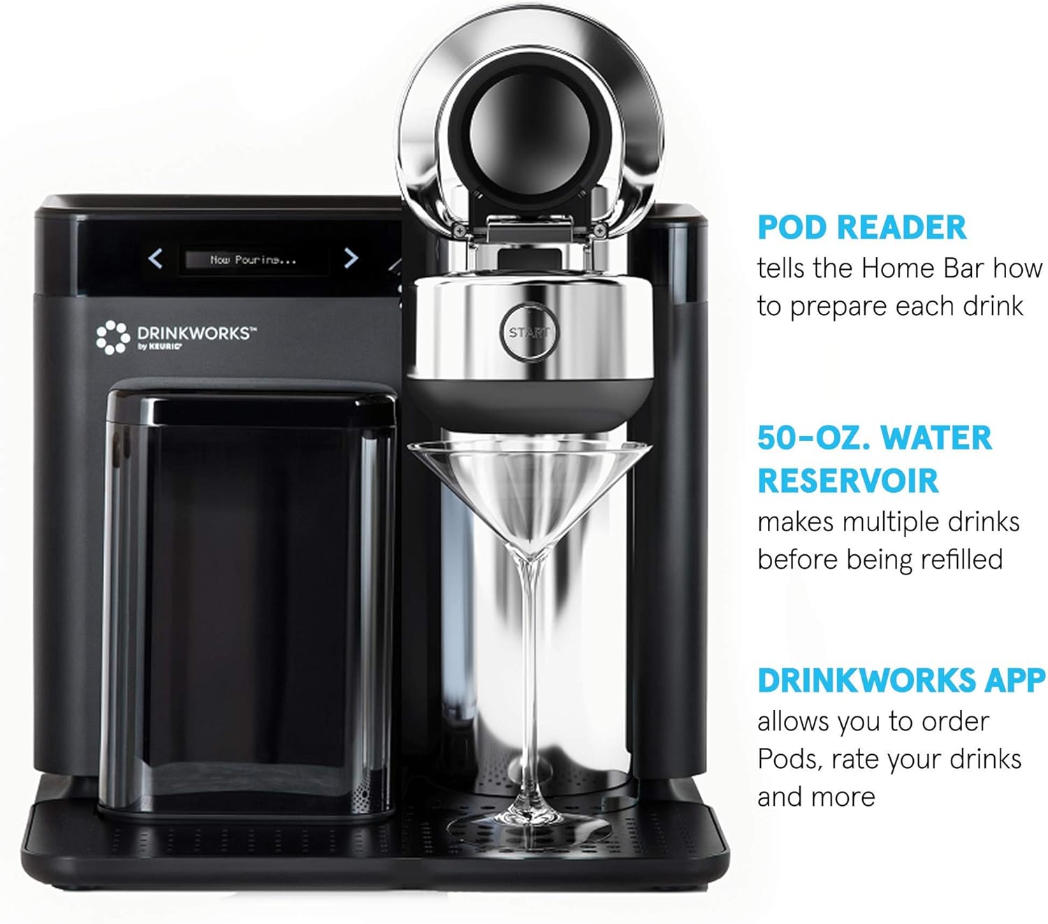Drinkworks Home Bar Pro by Keurig, Single-Serve, Pod-Based, Premium Instant Cocktail Maker (Discontinued by Manufacturer)