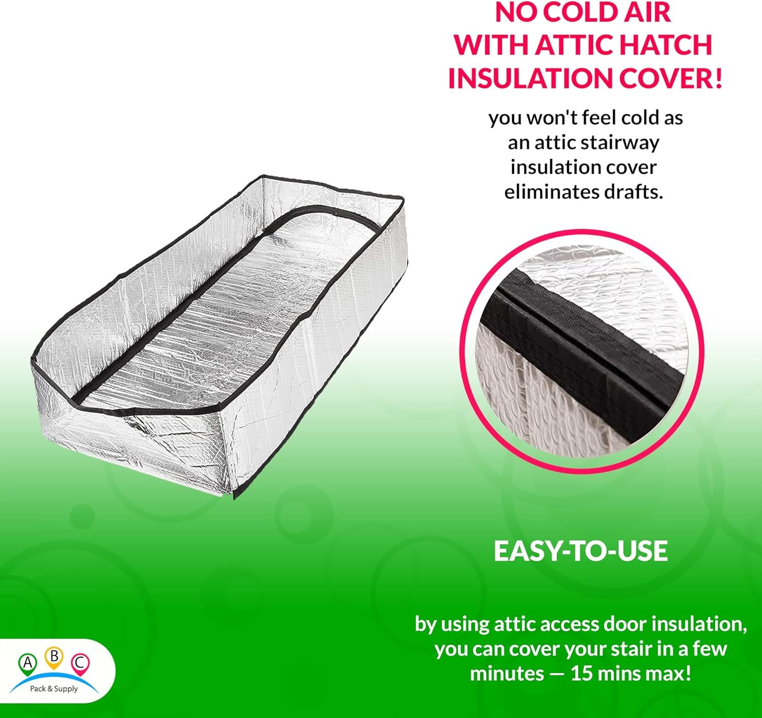 Attic Stairs Insulation Cover 25x54x11 Pack of 10 Attic Door Insulation Covers R-Value 230 GSM Attic Insulation Cover Attic Fan Insulation Cover, Attic Tent Insulation Cover with Zipper Access