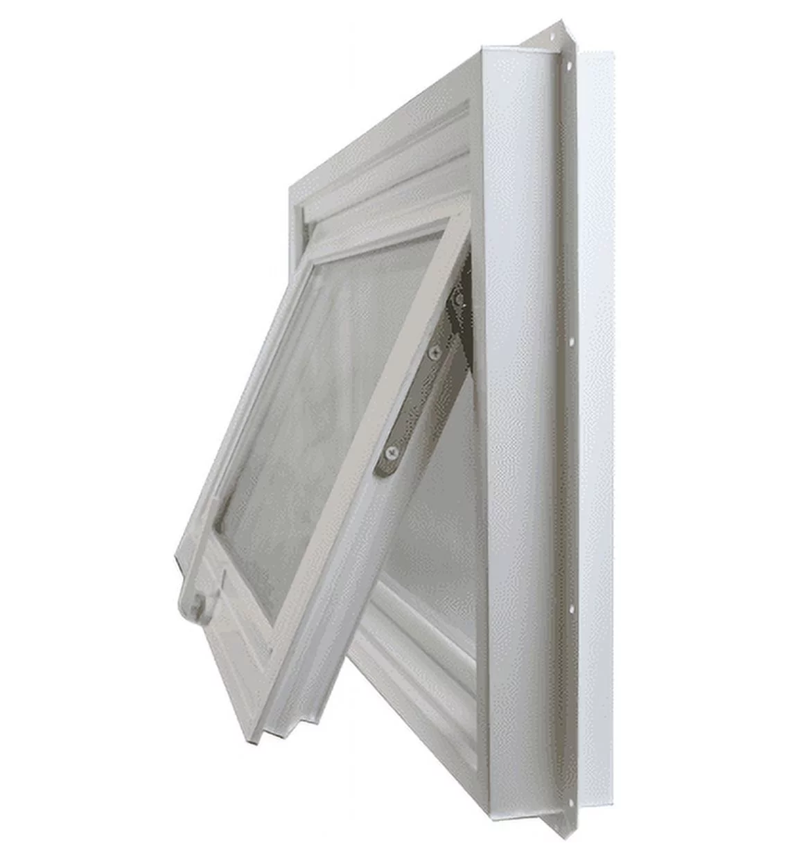 Shed Windows and More 48" x 16" Inward Opening Awning Windows Tempered Low-E Glass White Vinyl Frame Casement Window
