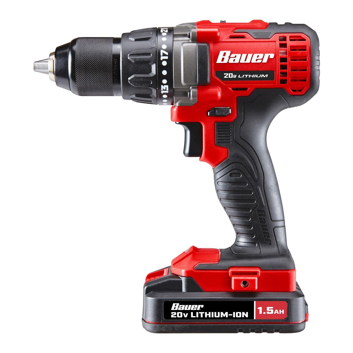 BAUER 20V, 2-Tool Cordless Drill and Impact Driver Kit with (2) 1.5 Ah Batteries and Charger