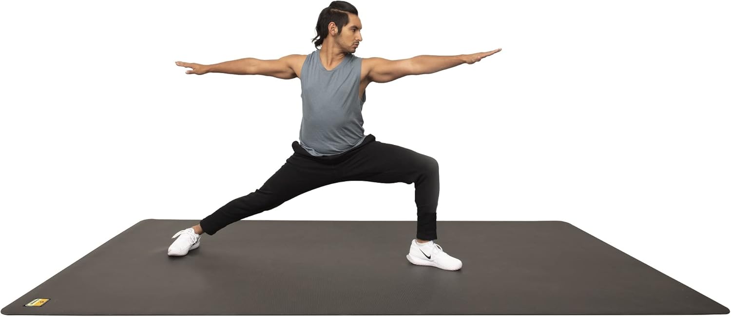 Premium Large Exercise Mat - 6 ft X 4 ft X 1/4" Thick Durable Workout Mat For Home Gym Flooring - Works Great For All Cardio, Yoga Mat, Exercise Bike Mat - Use With Or Without Shoes