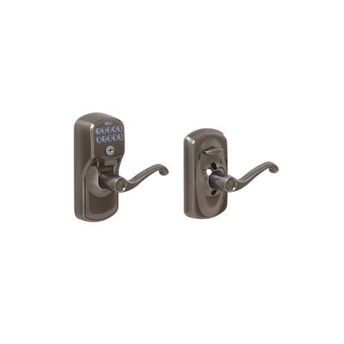 Schlage FE595 PLY/FLA Plymouth Keypad Flex-Lock Entry Leverset with Flair Lever Satin Chrome