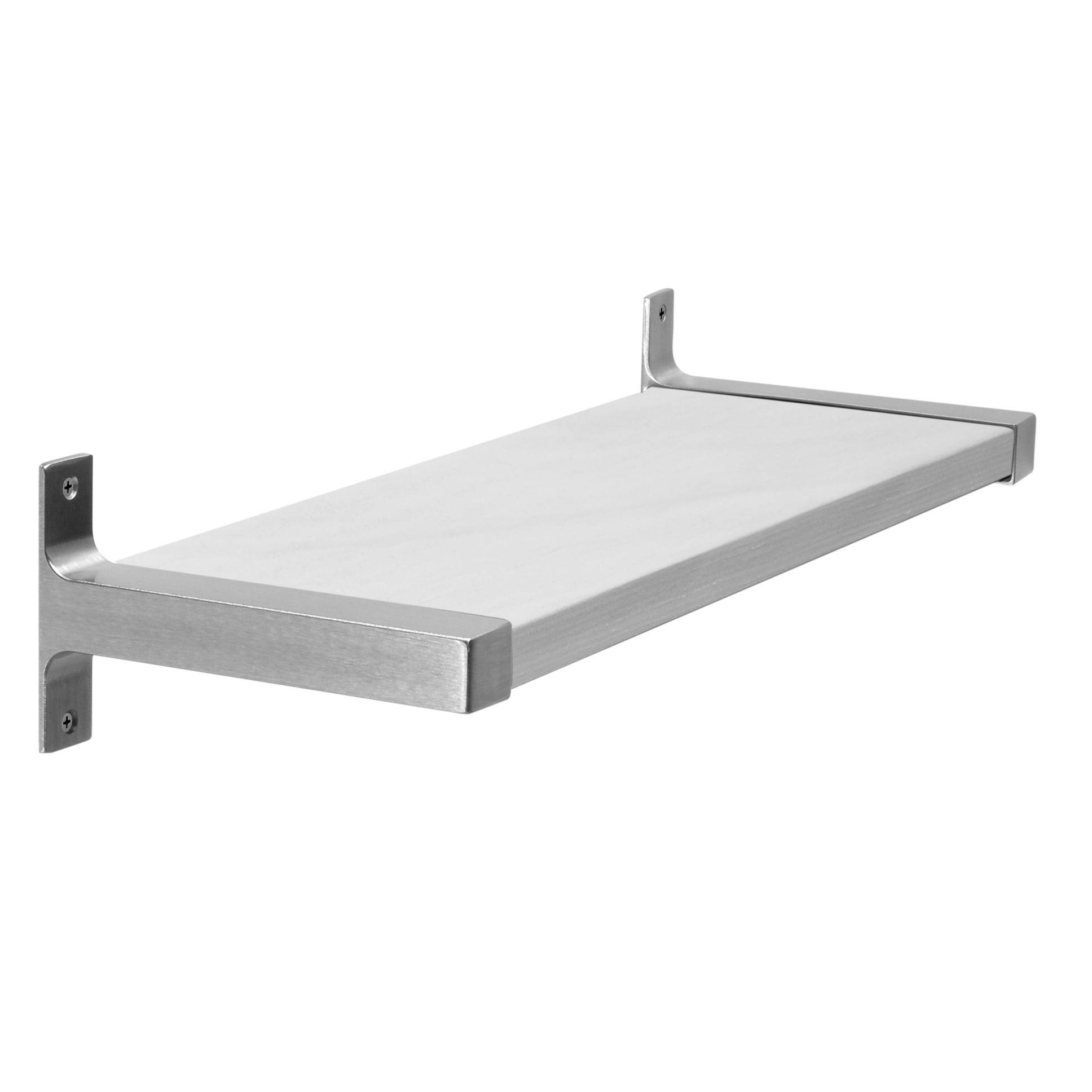 Industrial Modern 3-Piece Wood Wall Shelf Set White Washed 36 x 7.75