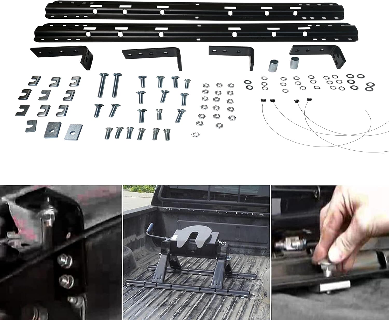 5th Fifth Wheel Mounting Rail Kit Trailer Hitch Mount Steel for Reese 30035 30439 20K