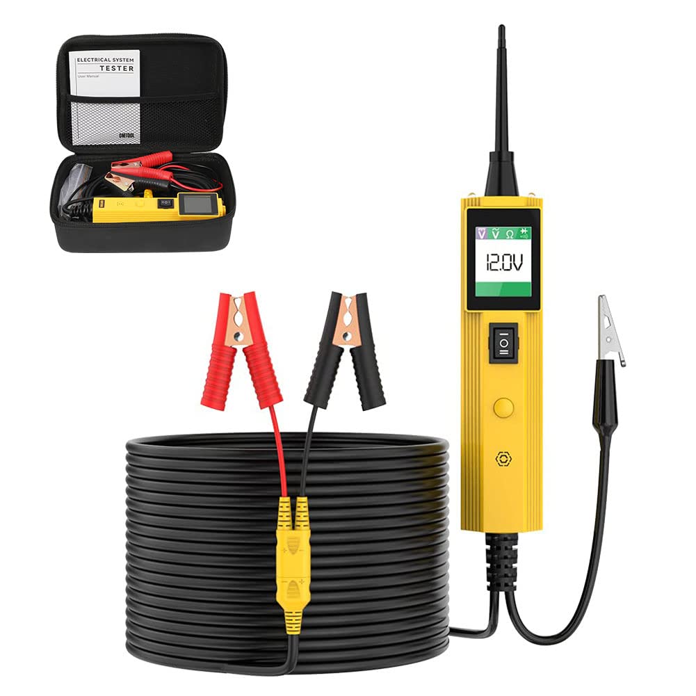 Power Circuit Probe Tester with Extra 20Ft Extension Cable Continuity/Polarity Circuit Tester AC&DC Voltage Tester Resistance/Diode Electrical Tester Buzzer Prompt Circuit Breaker Finder for 6-30V