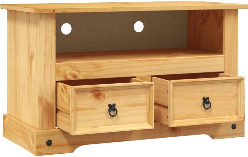 TV Stand, Tv Tray Center Console Low Tv Stand Retro Tv Stand Suitable for Entryway Small Spaces Bedroom Living Room Mexican Pine Corona Range 35.8"x16.9"x22"