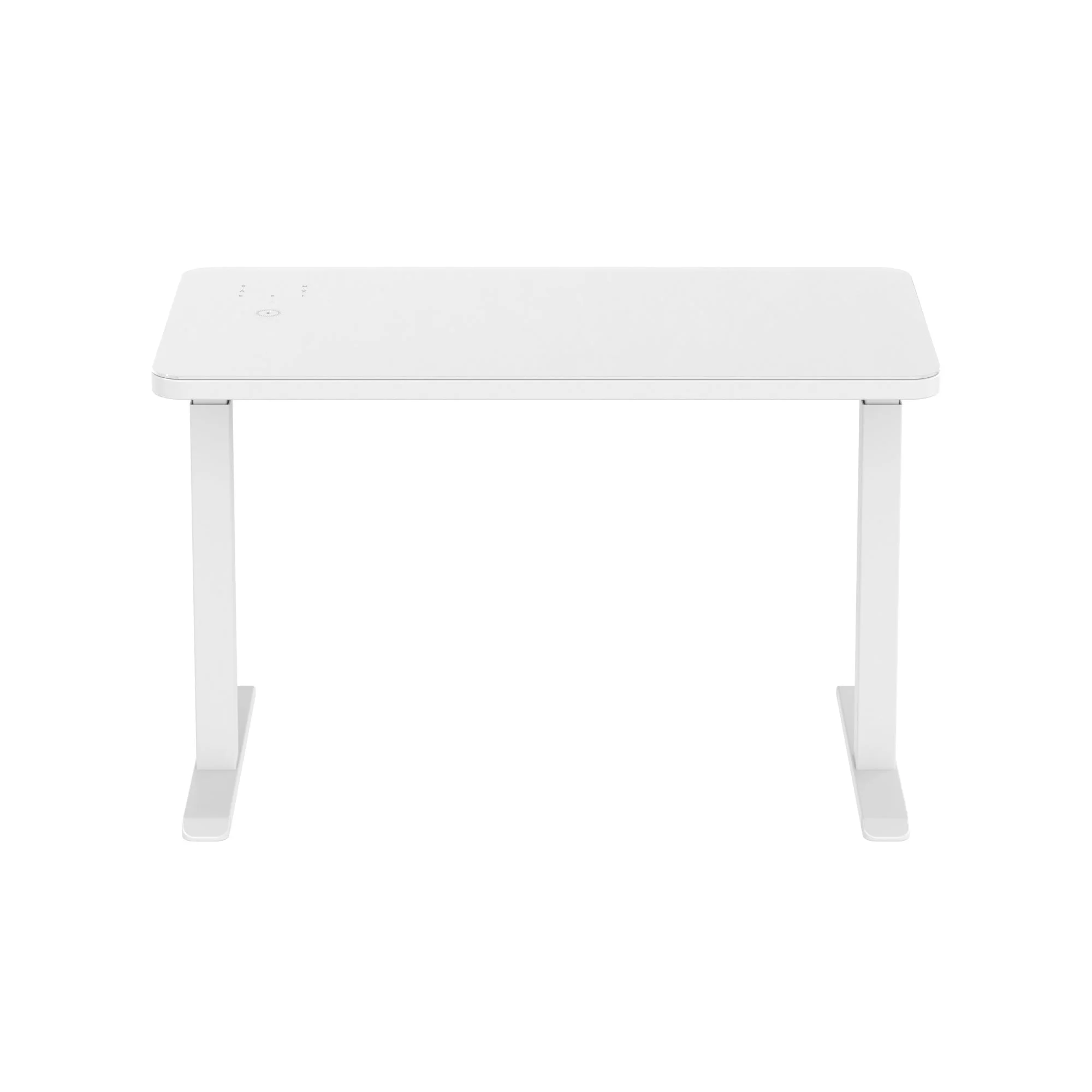 Glass Tabletop standing desk - White