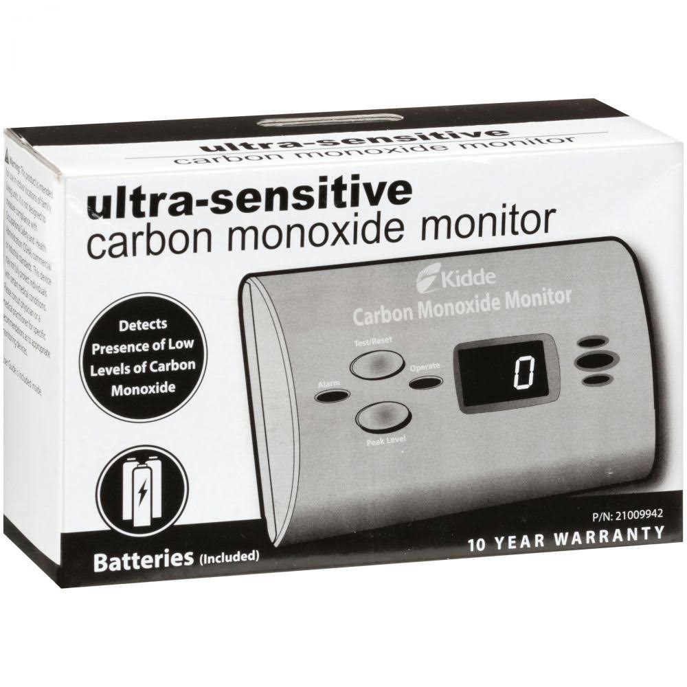 Kidde KN-COU-B Carbon Monoxide Monitor Ultra-Sensitive Battery Powered