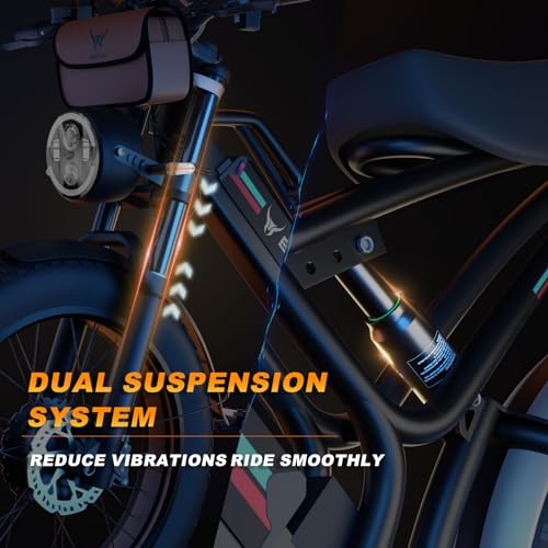 Electric Bike,2000W Dual Brushless Motor, 48V/22.4Ah Removeable Battery Ebike,Front/Rear Turn Signal,Rearview Mirror and 7 Gear Electric Bicycle
