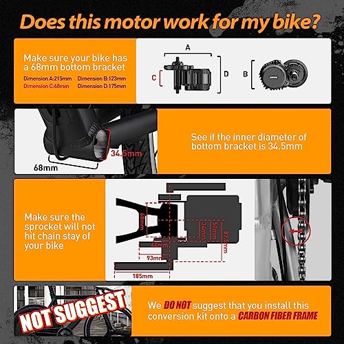 Bafang Electric Bike Conversion Kit Mid Motor BBS-HD 48 V 1000 W Motor Accessories Display Optional Kit Downtube Battery
