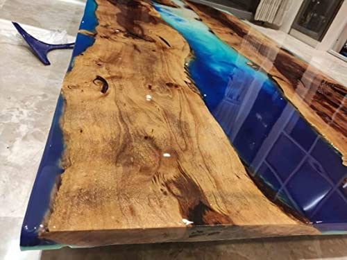 Customized Large EPOXY River Table, Resin Dining Table for 2, 4, 6, 8 River Table, Wood Epoxy Coffee Table Top, Living Room Table, Epoxy Bar Counter (16.5" Inches Tall, 36 x 20 inches)