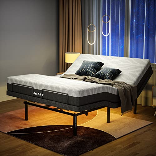Adjustable Bed Frame Twin XL Quick Assembly Adjustable Bed Base Electric Bed Frame with Wireless Remote Independent Head and Foot Incline Dual USB Charging Ports Under Bed Nightlight Side