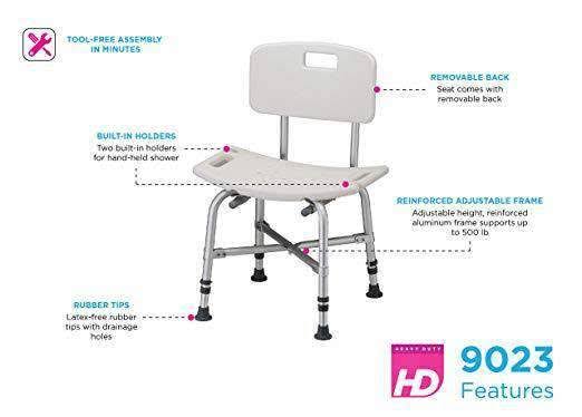Nova Medical Products Heavy Duty Bath Bench with Back