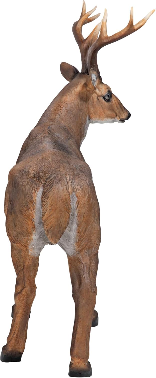 Design Toscano JQ7105 Big Rack Deer Buck Indoor/Outdoor Garden Decoy Animal Statue, 28 Inches Long, 24 Inches Tall, Handcast Polyresin, Brown Finish