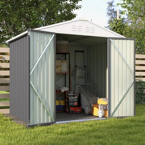 Patiowell 3 x 3 FT Outdoor Storage Shed,Small Garden Tool Storage Shed with Sloping Roof and Single Lockable Door, Outdoor Shed for Backyard Garden Patio Lawn, Grey