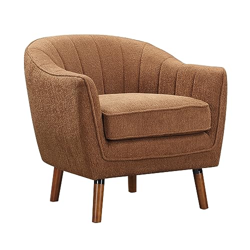 Lexicon Alard Tufted Fabric Barrel Accent Chair, Charcoal