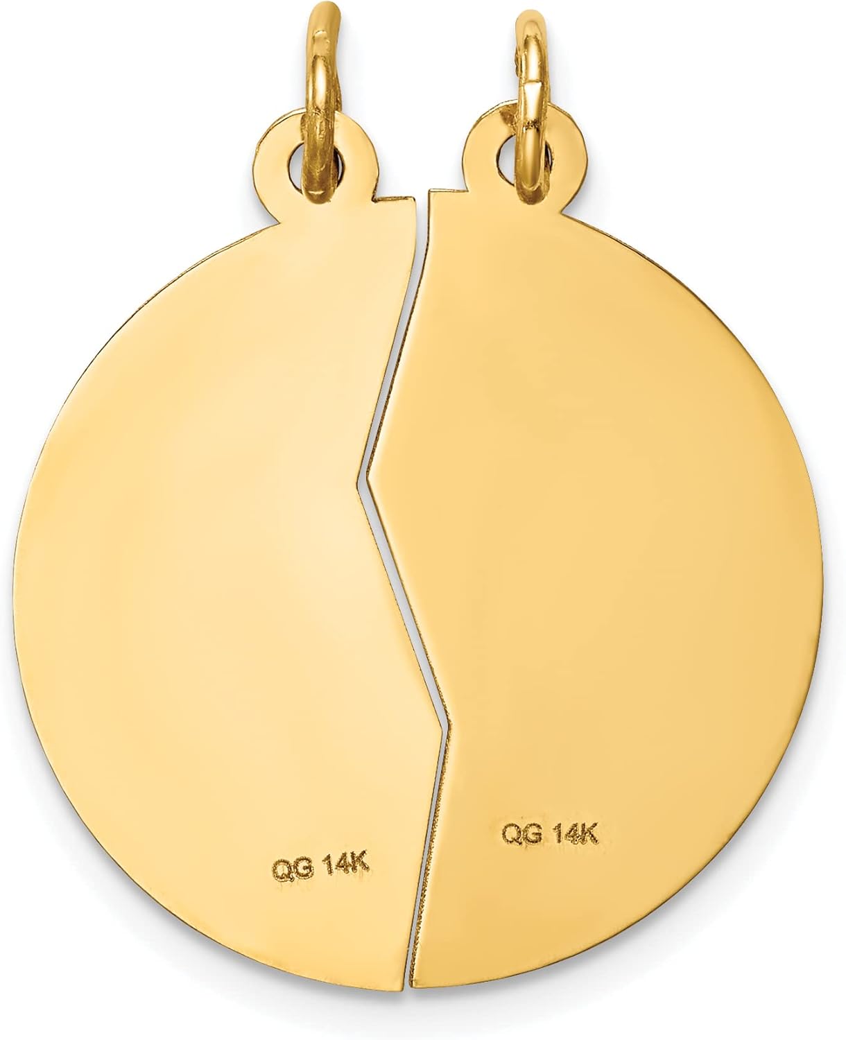 10K Yellow Gold Mizpah 2-Piece Pendant Charm (29mm x 23mm)