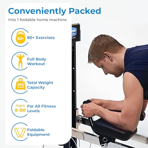 Total Gym XLS Men/Women Universal Total Body Training Home Gym Workout Machine with Squat Stand, Leg Pull, 2 Ankle Cuffs, and Exercise Chart
