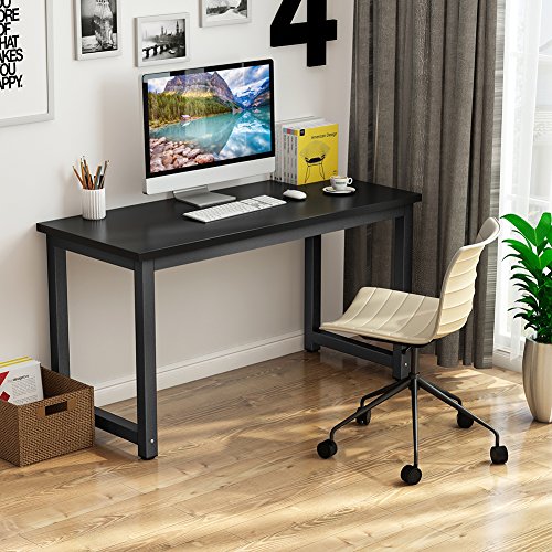 Tribesigns Modern Computer Desk, 63 x 31.5 inch Large Executive Office Desk Computer Table Study Writing Desk Workstation for Home Office, Spliced Desktop, White