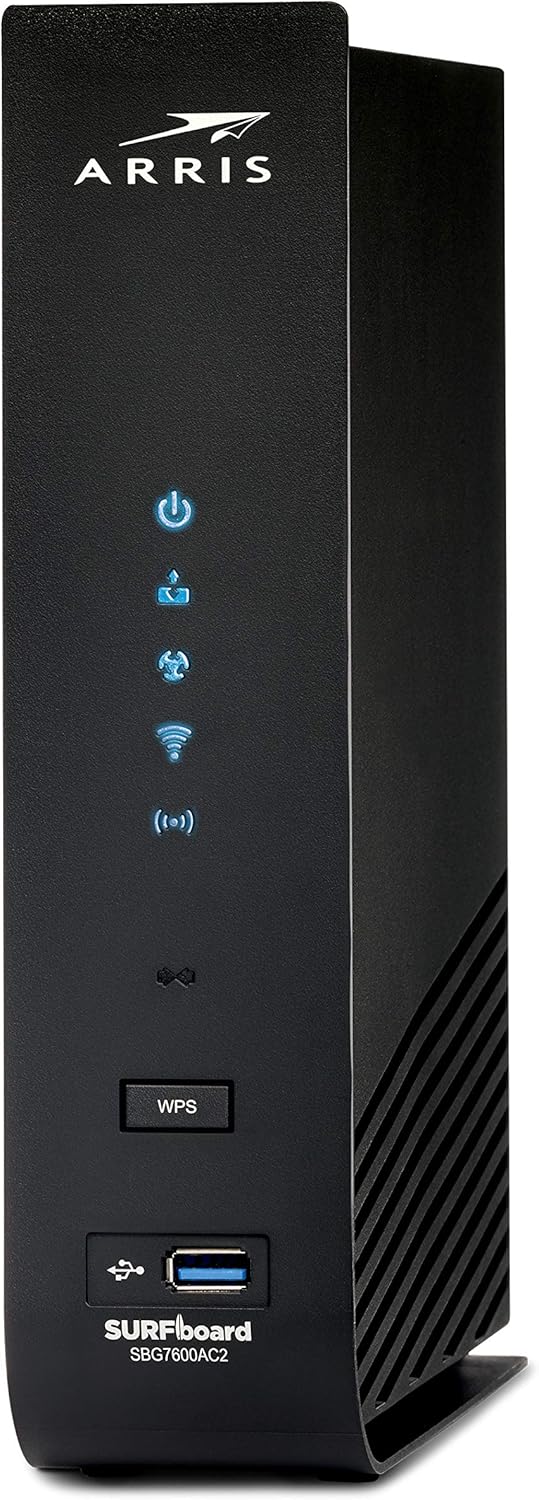 ARRIS SURFboard SBG7600AC2 DOCSIS 3.0 Cable Modem & AC2350 Dual-Band Wi-Fi Router, Approved for Cox, Spectrum, Xfinity & others (black)