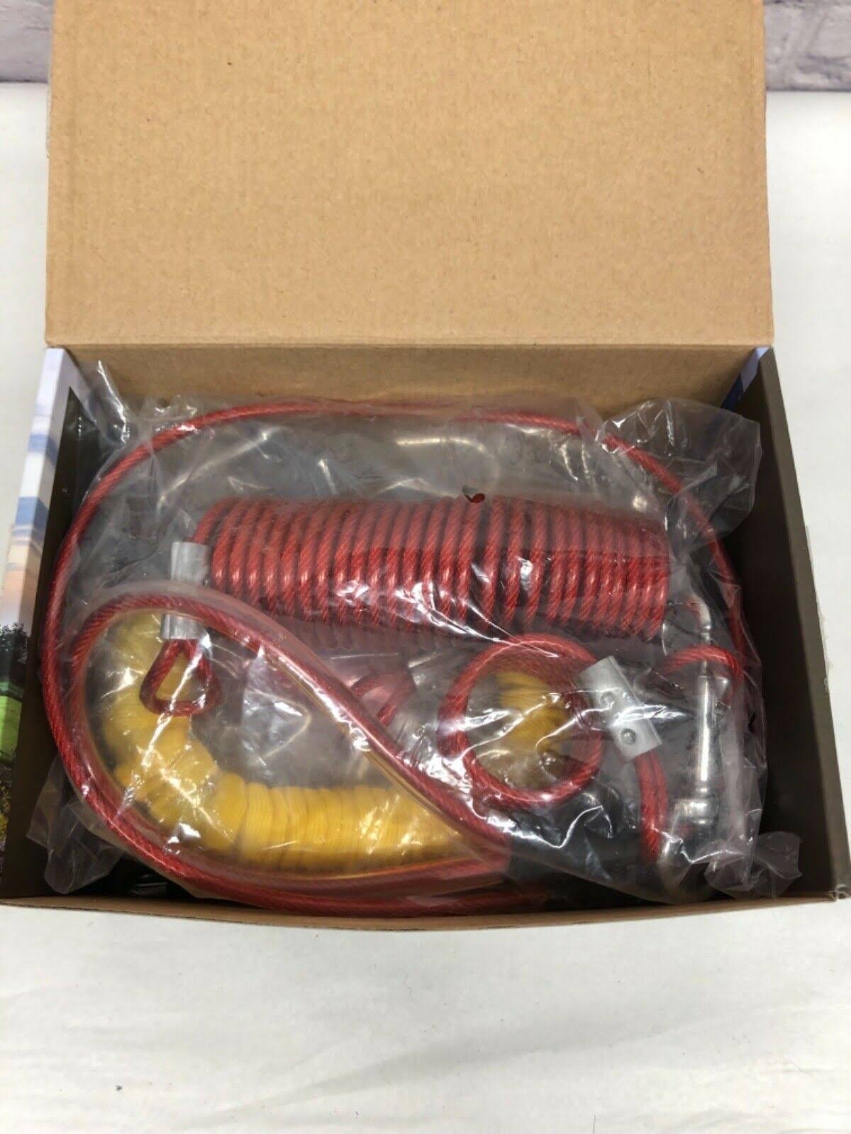 Tumbo Trolley Dog Containment System - Stretching Coil Cable with Anti-Shock Bungee (Safer and Less tangles) Aerial Dog Tie Out